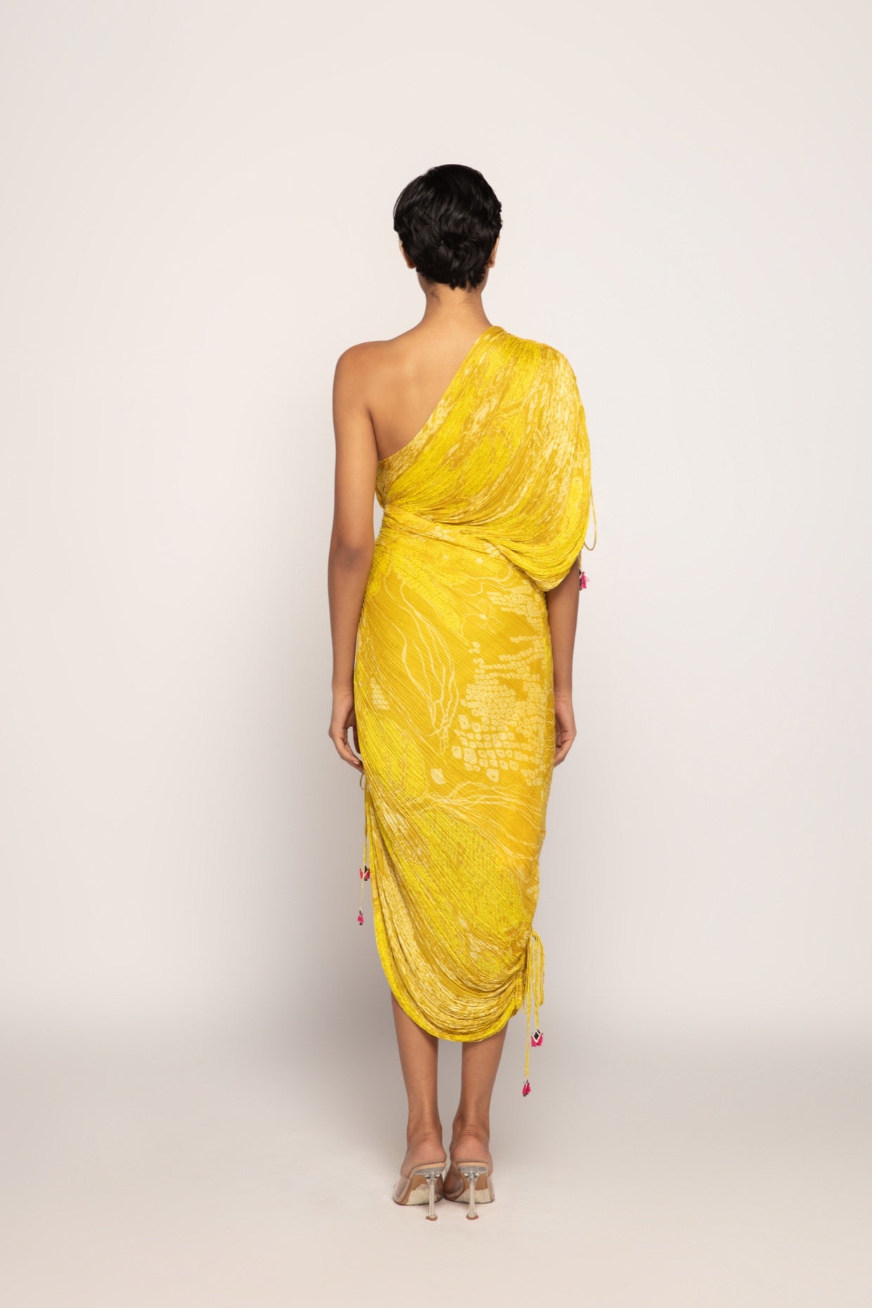 Yellow bandhani dress