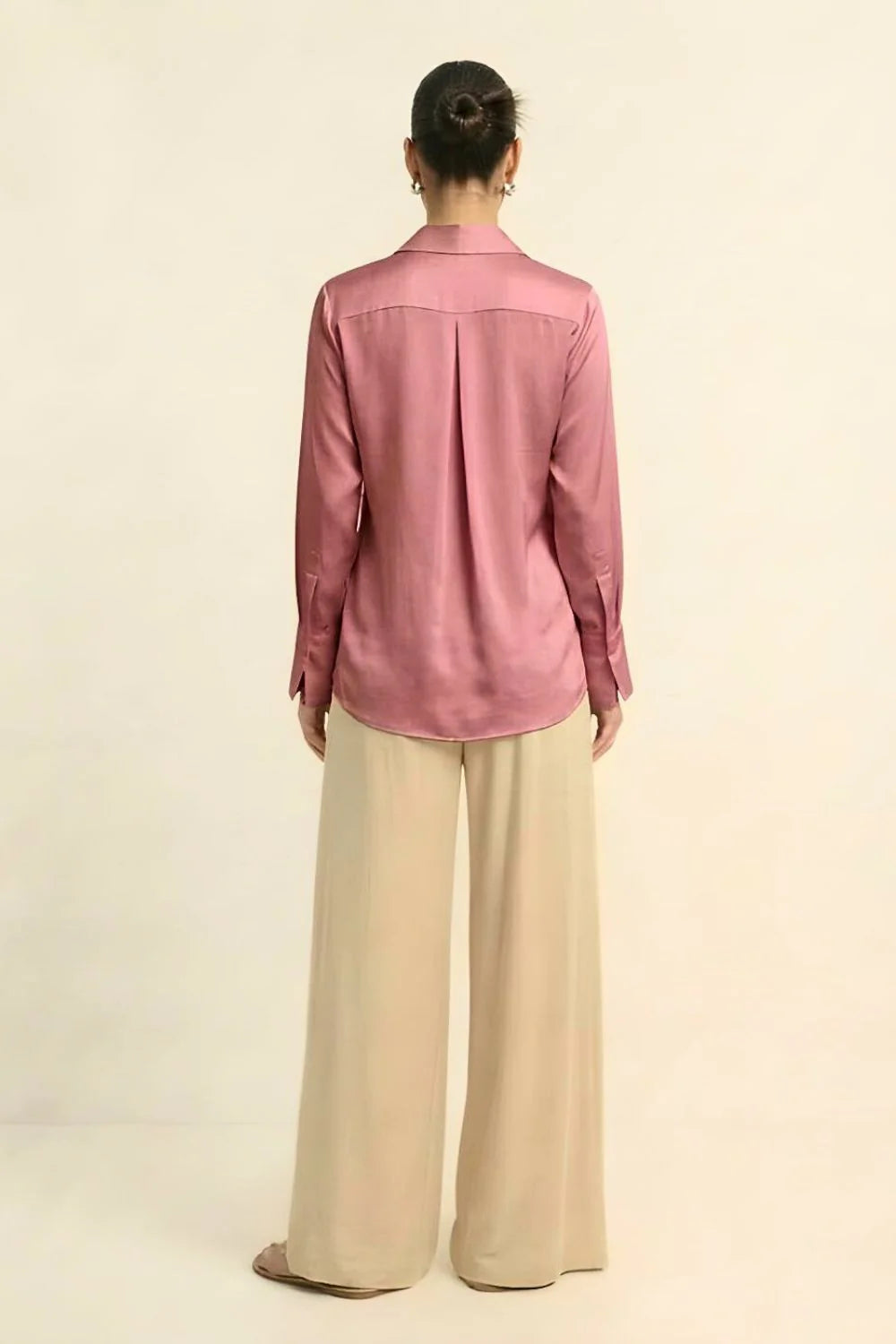 Silk brick red wrap blouse