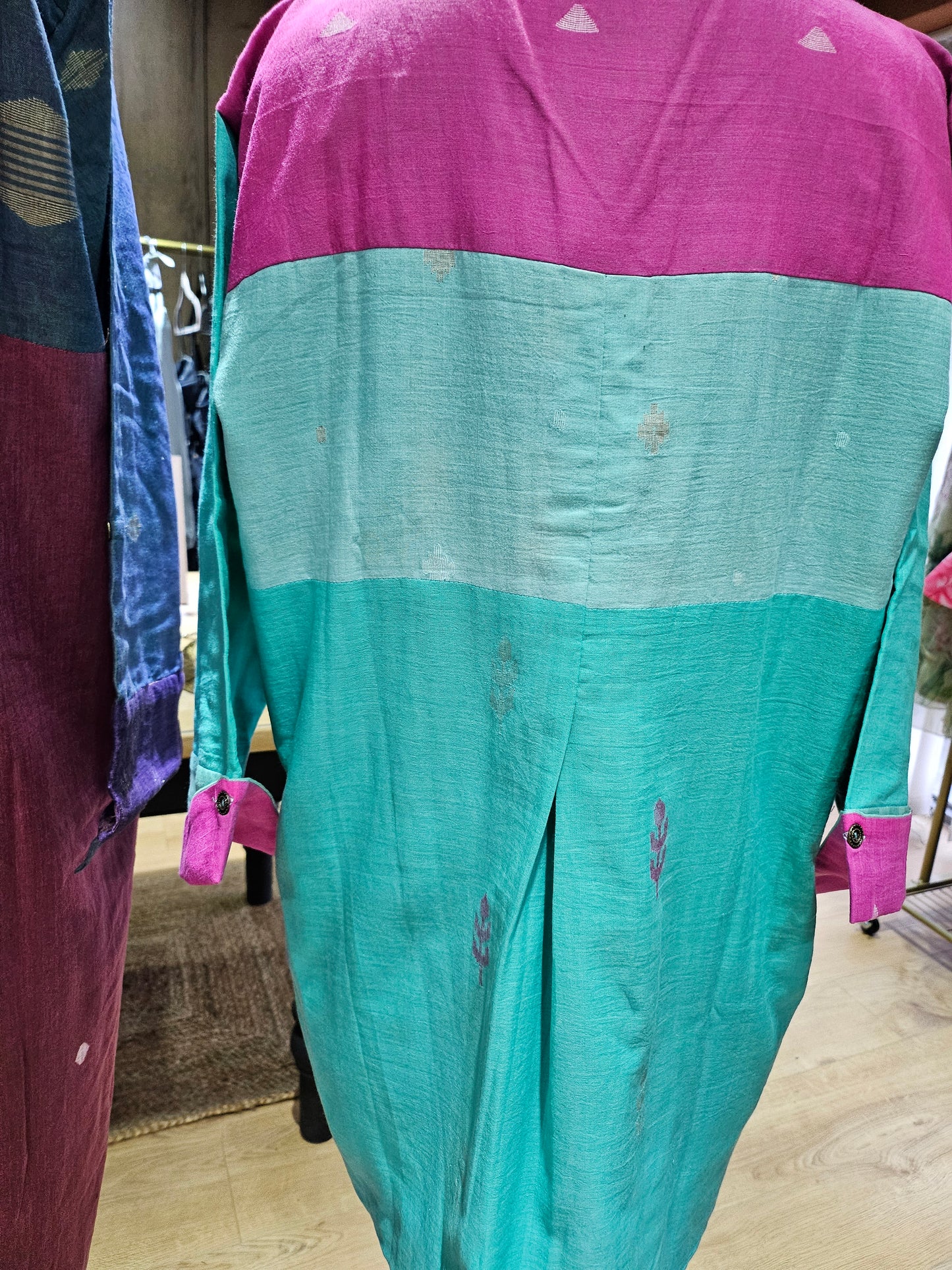 Turquoise patch shirt
