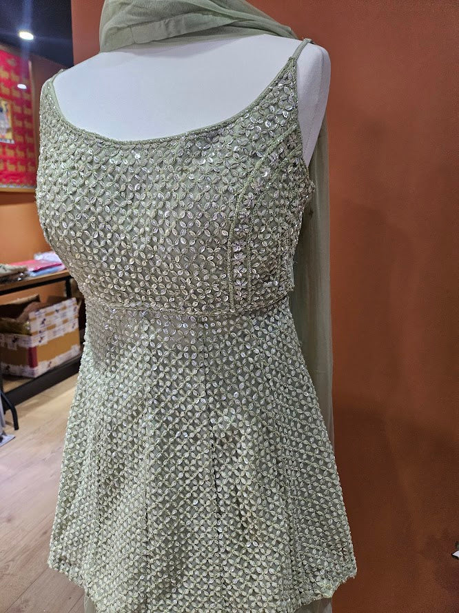 Pista green sharara set