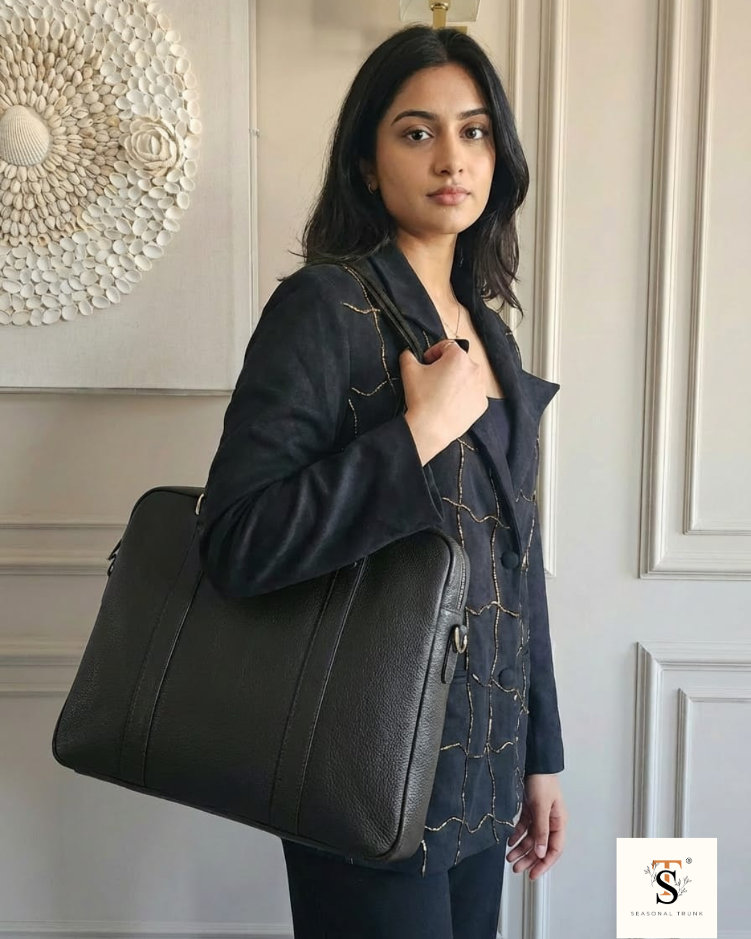 Bella suede office party blazer