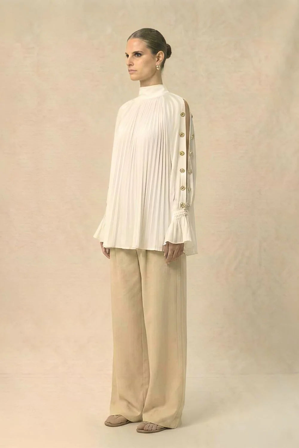 Silk shirts ivory halterneck blouse