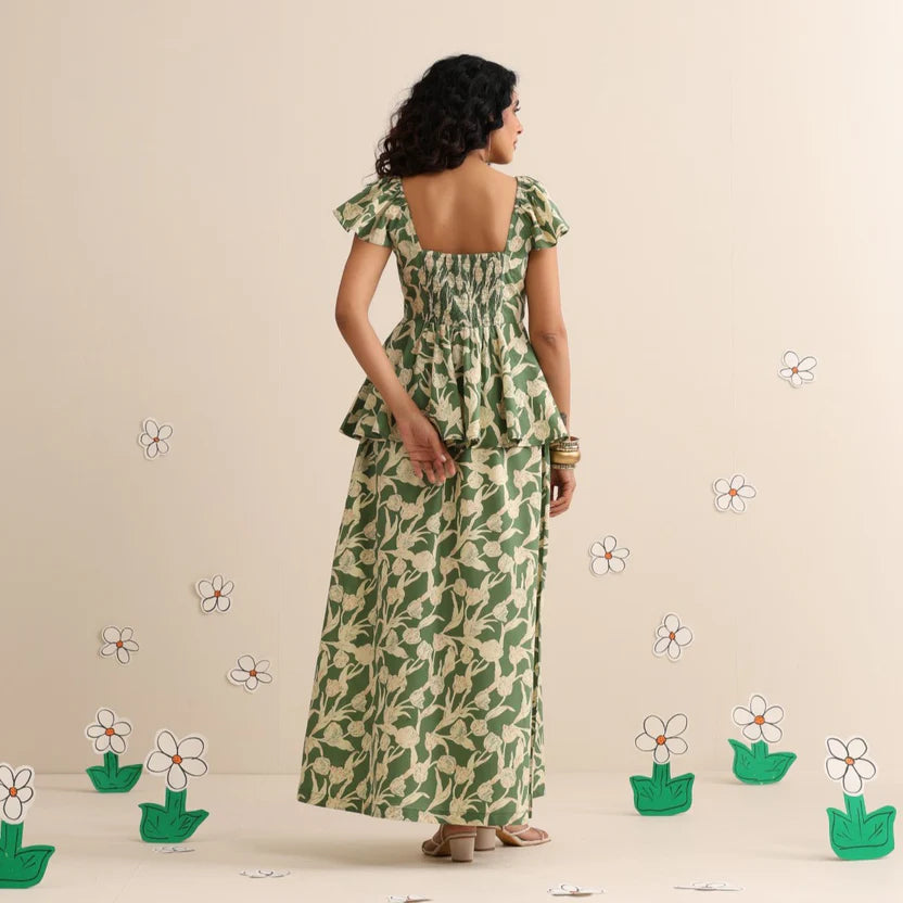 Wild green skirt set