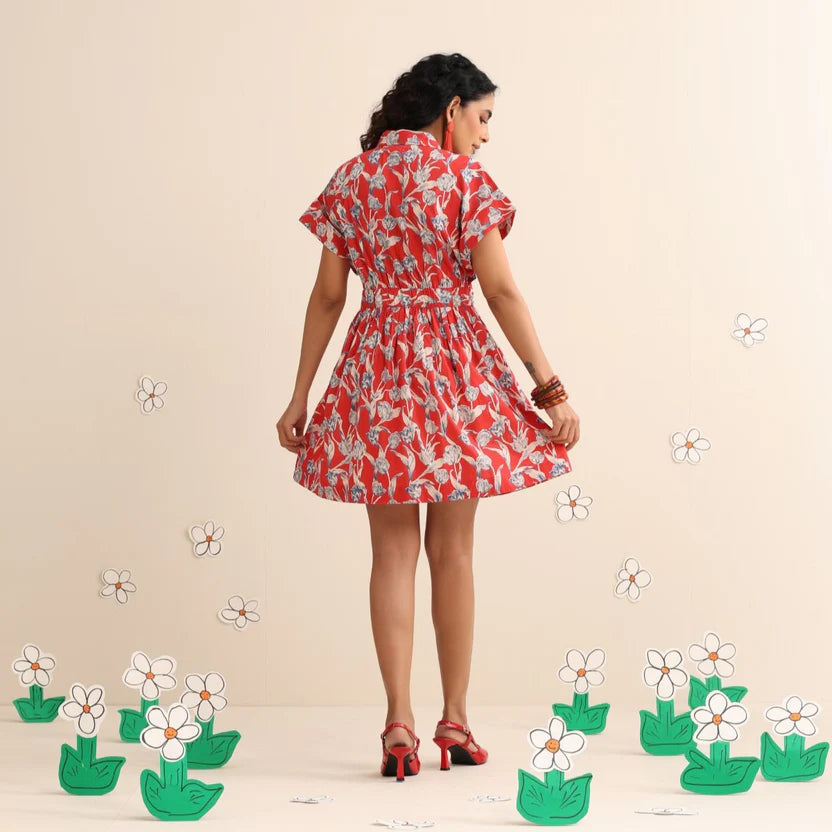 Crimson sky short dress