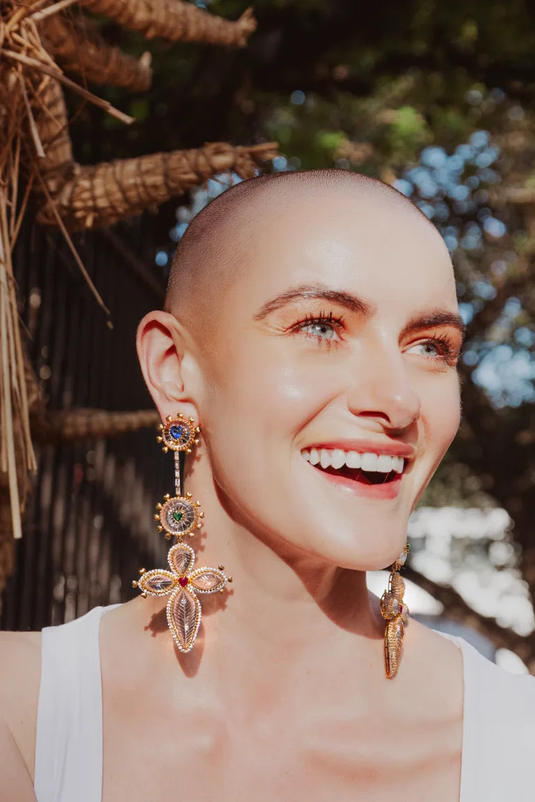 Bibiana clear earrings short