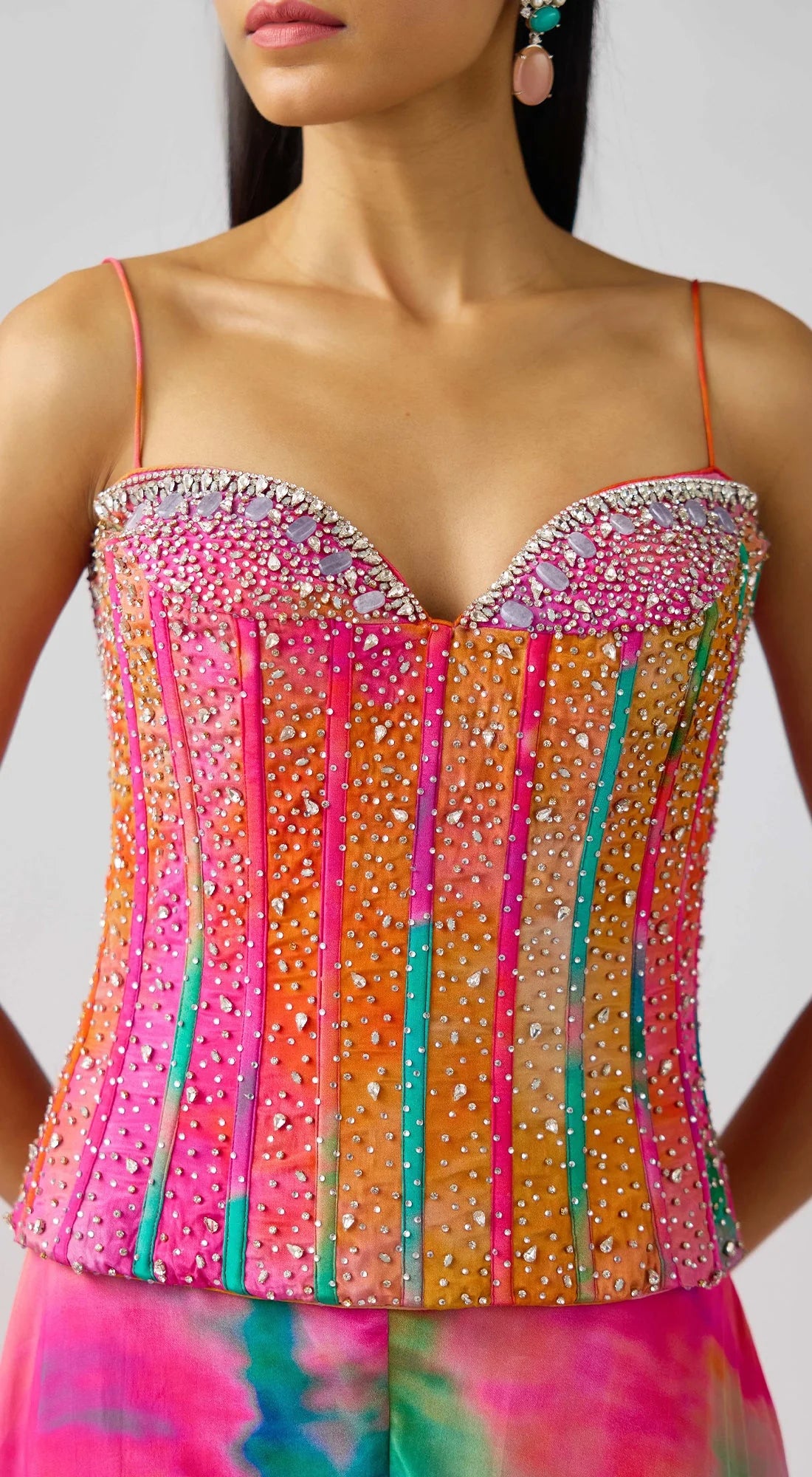 Sunscape pink corset set