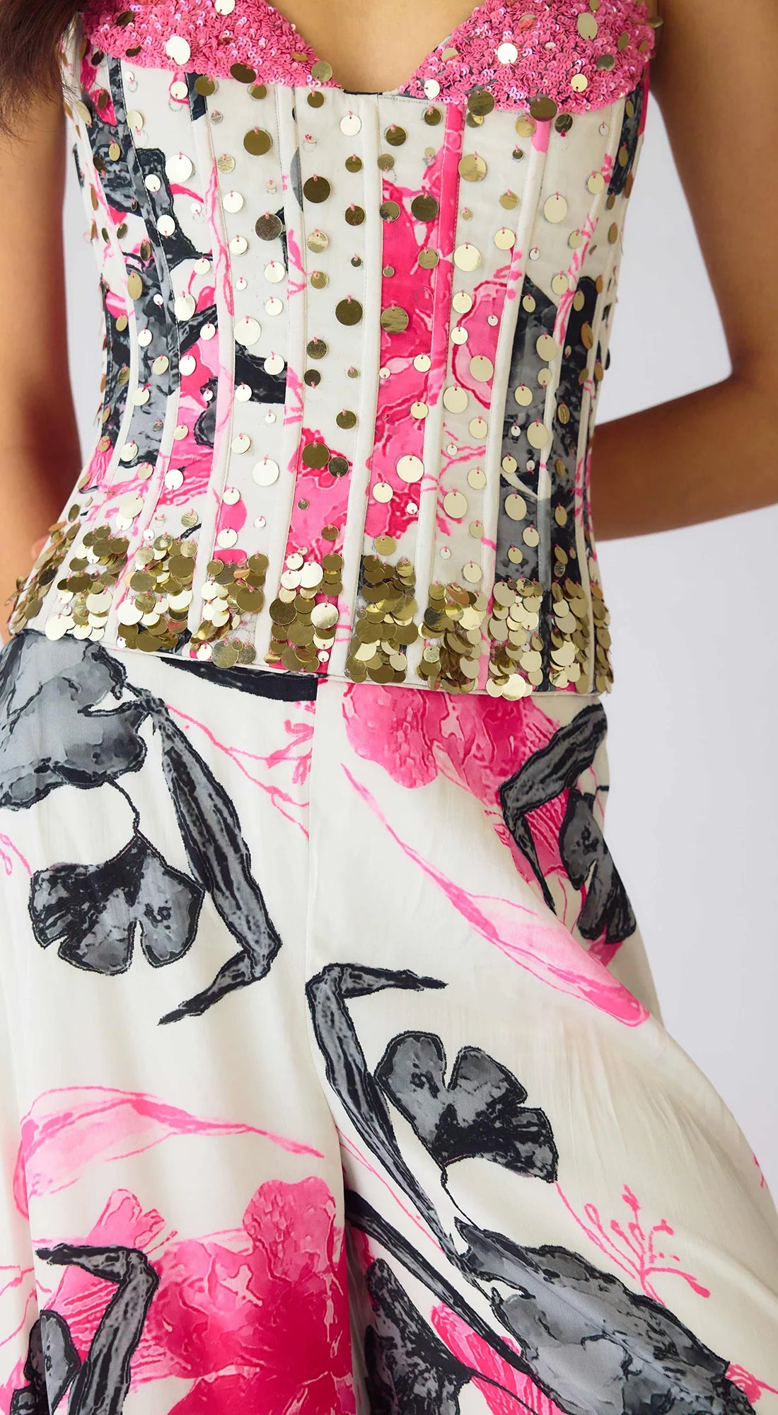 Wildflower pink corset set