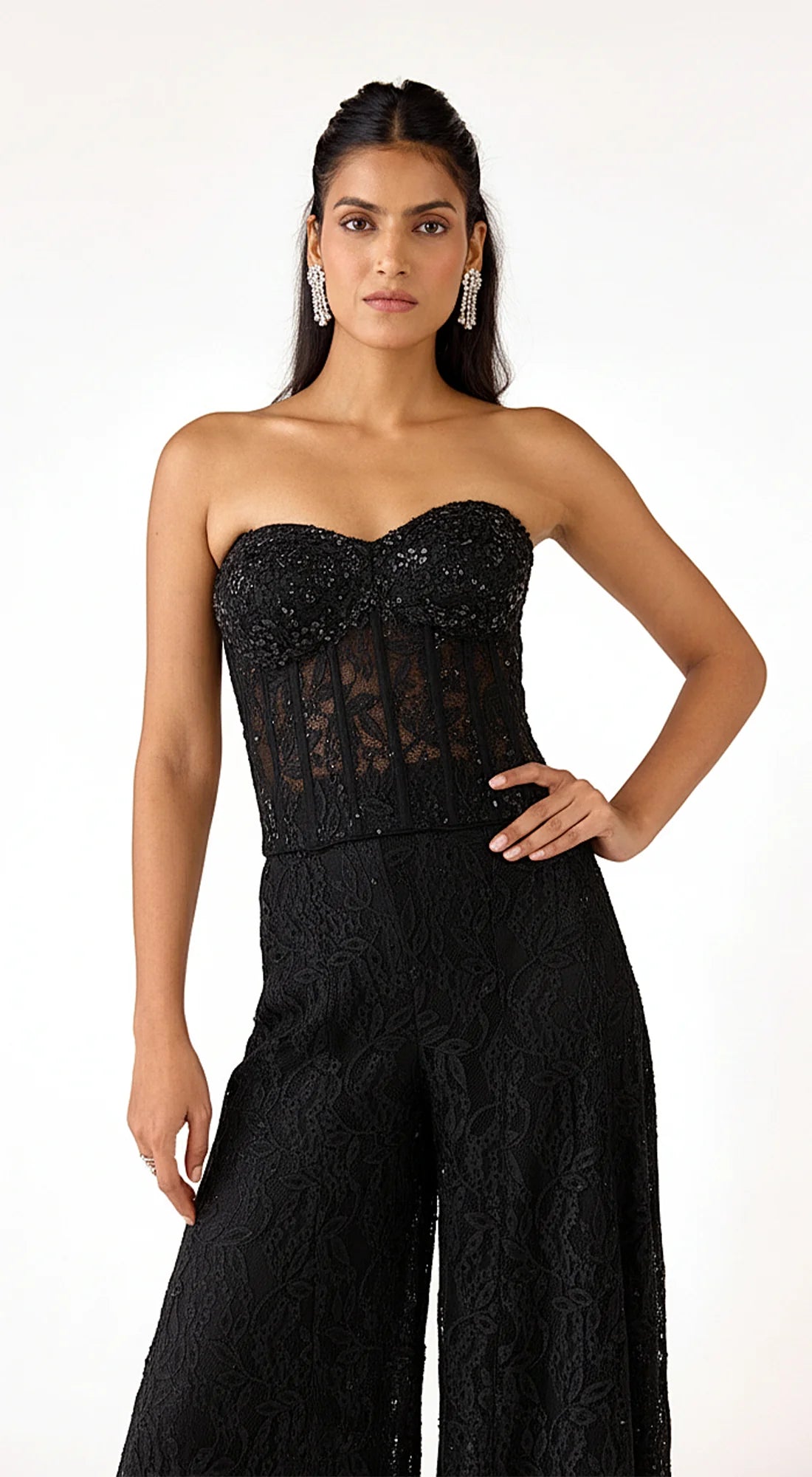 Black corset pant set