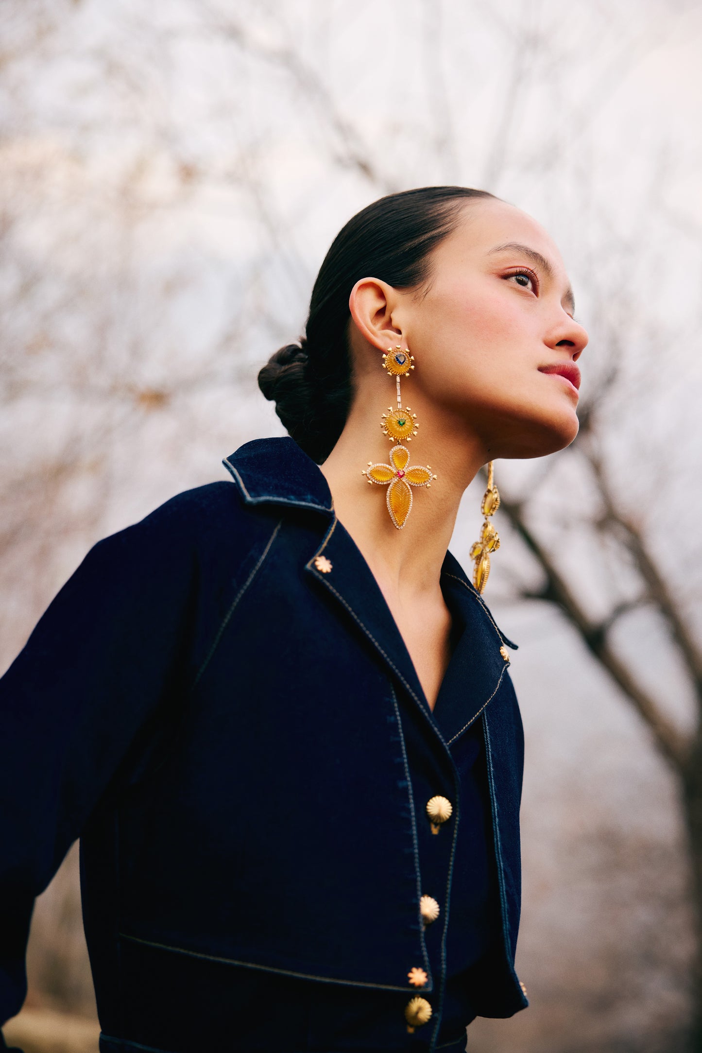 Bibiana onyx earrings long