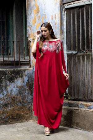 One sided drape dress