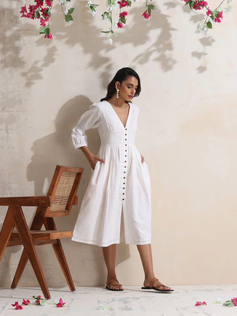 Dreamy white cotton dress