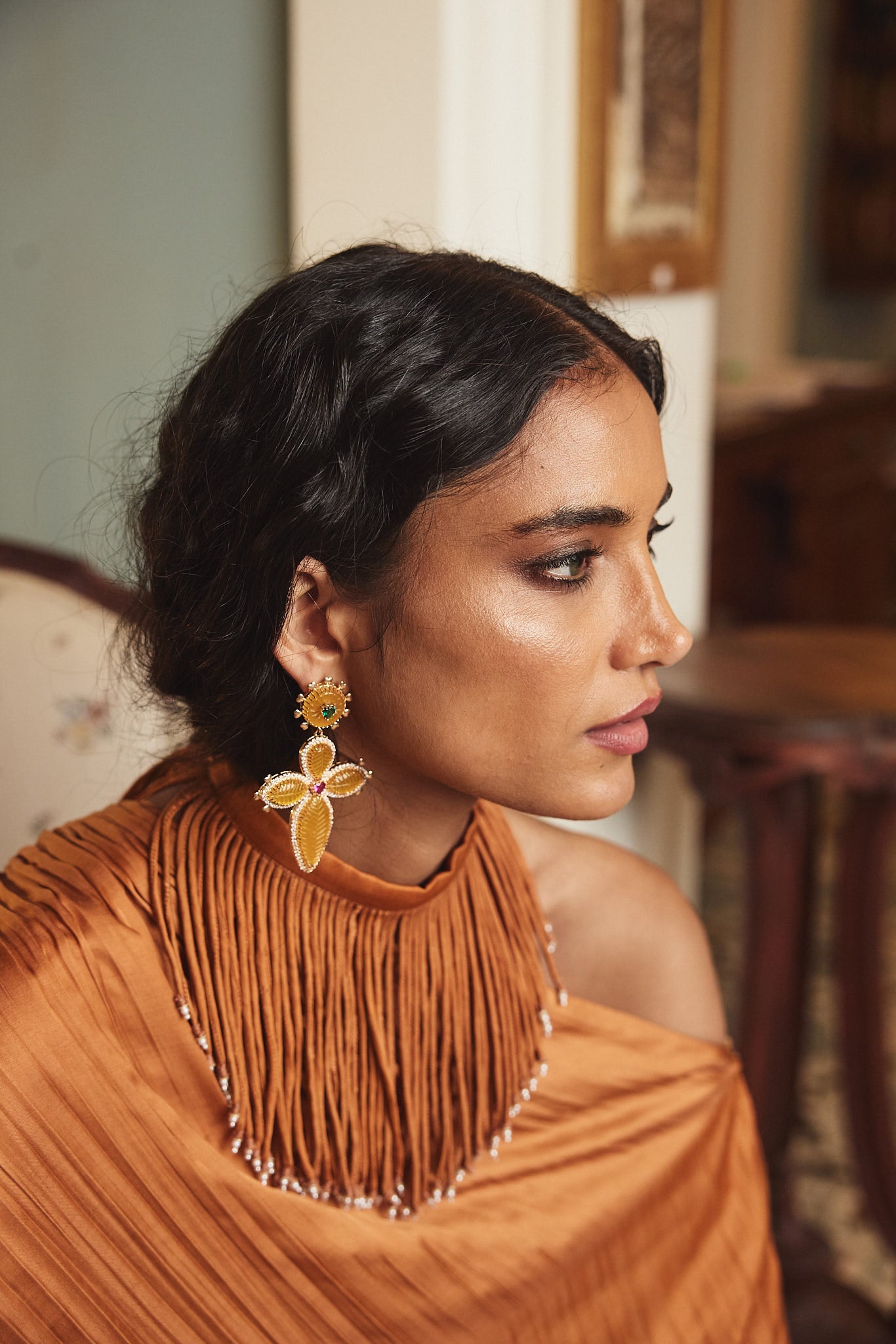 Bibiana onyx earrings long