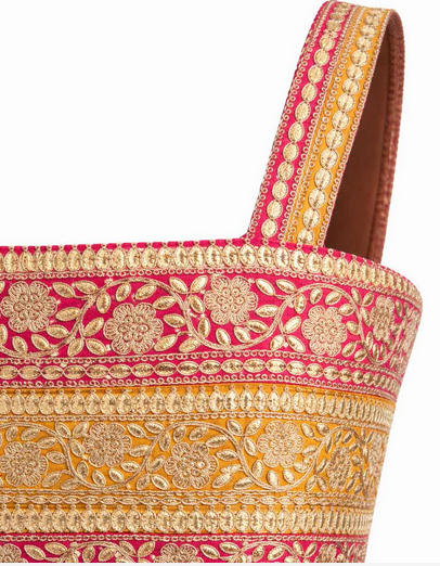 Pink yellow gota dress