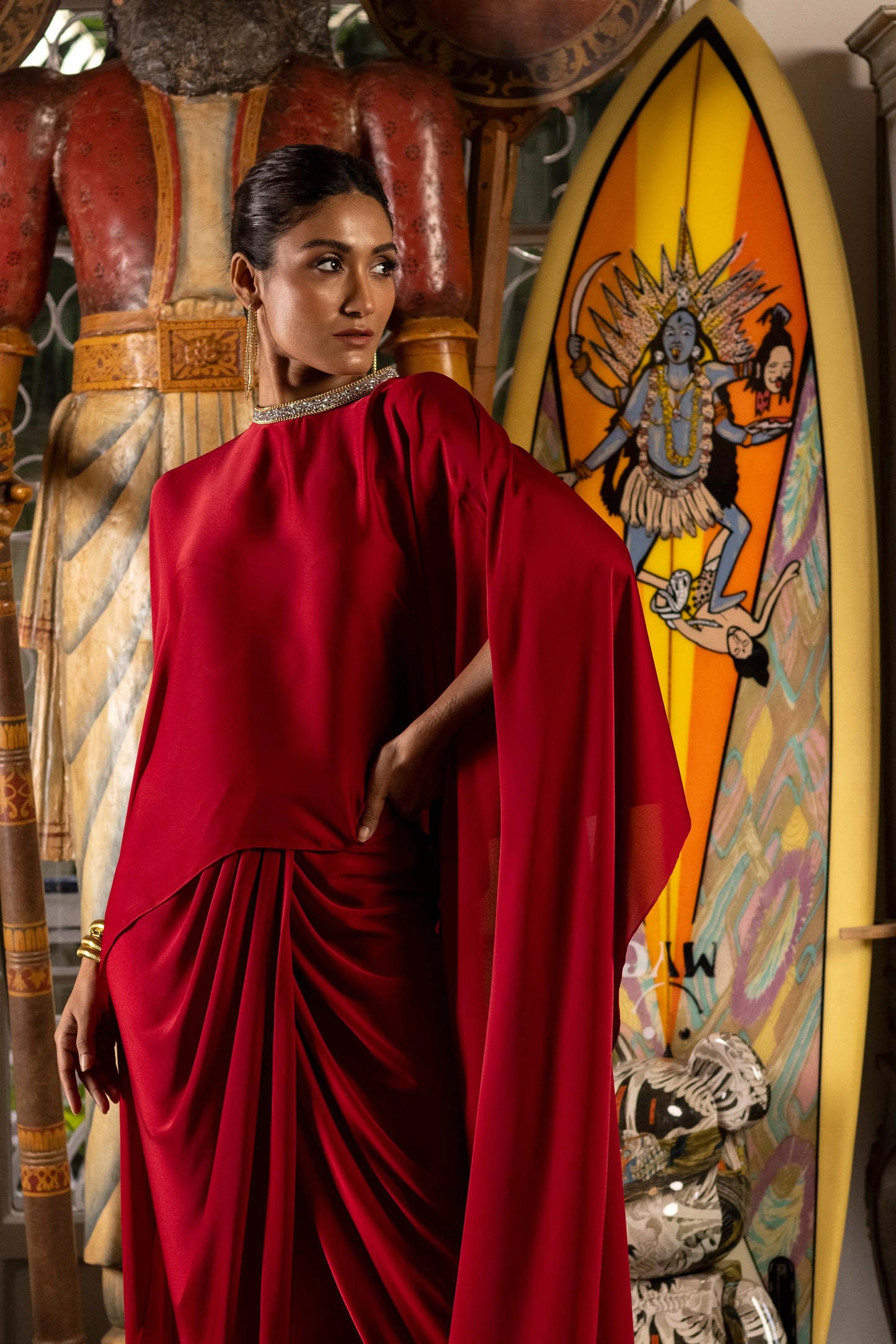 Embroidered cape set