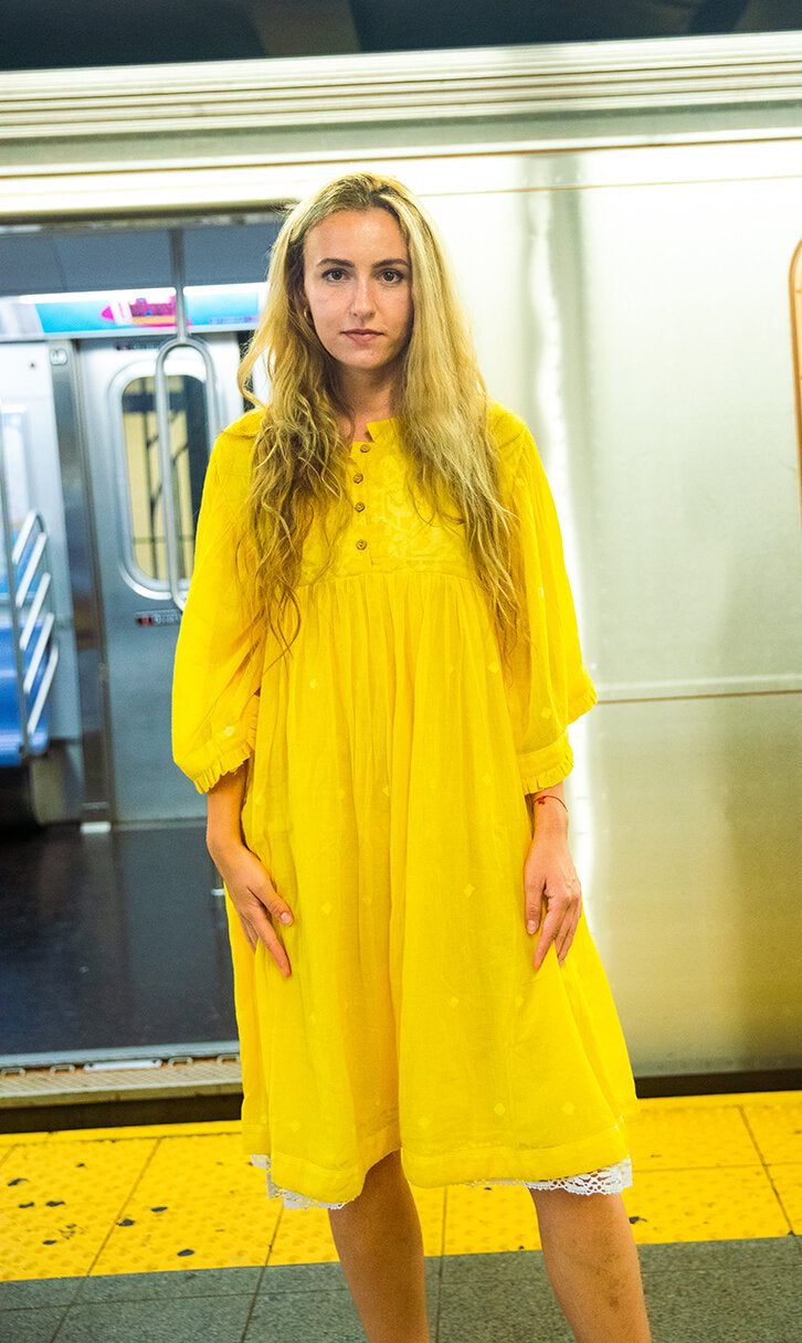 Kate yellow lace dress