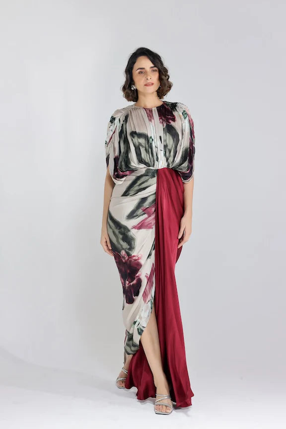Ivy Gardenia Kaftan Gown Round neck
