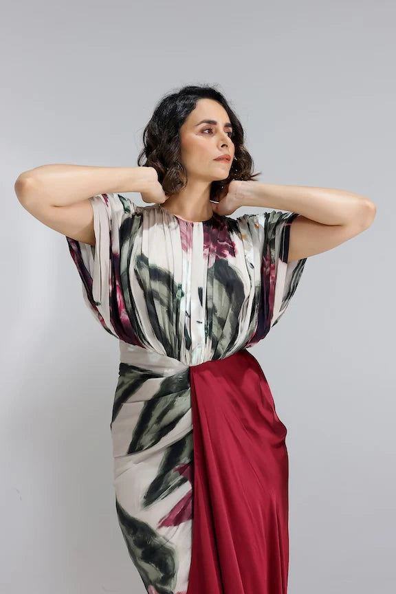 Ivy Gardenia Kaftan Gown Round neck