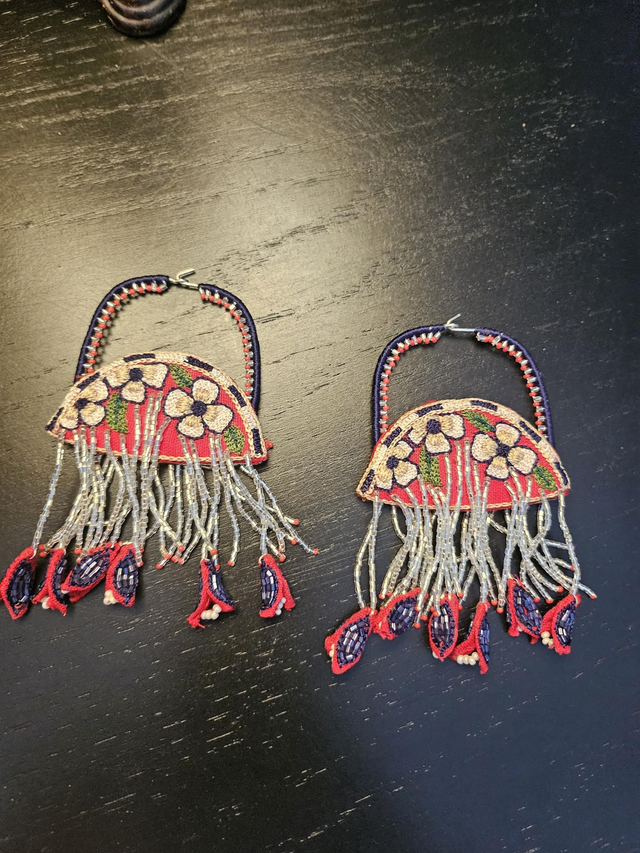 Jelly fish earrings red