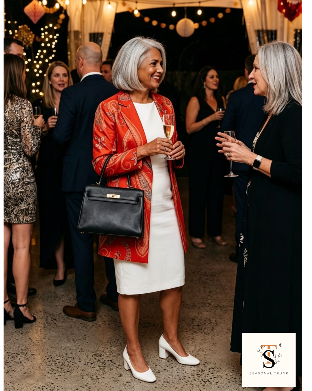 Red silk blazer