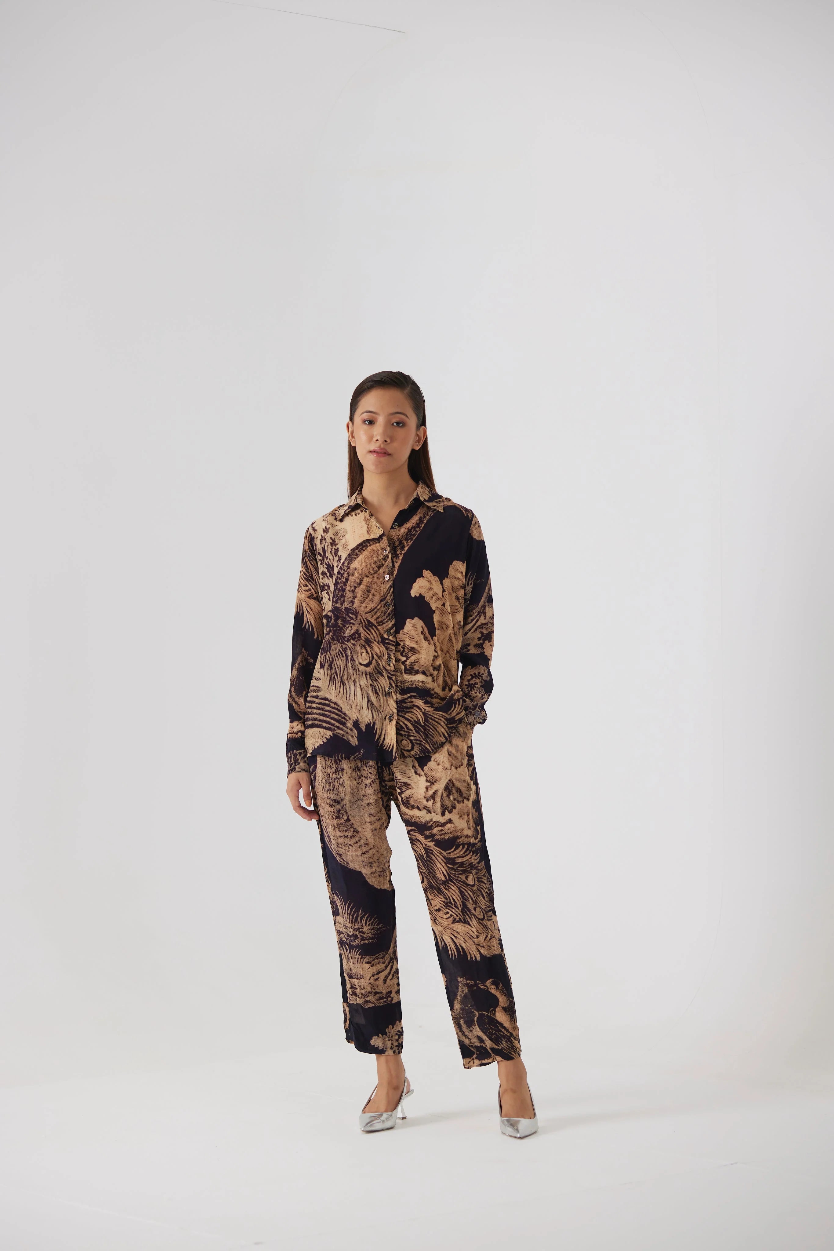 Navy crepe morni co-ord set