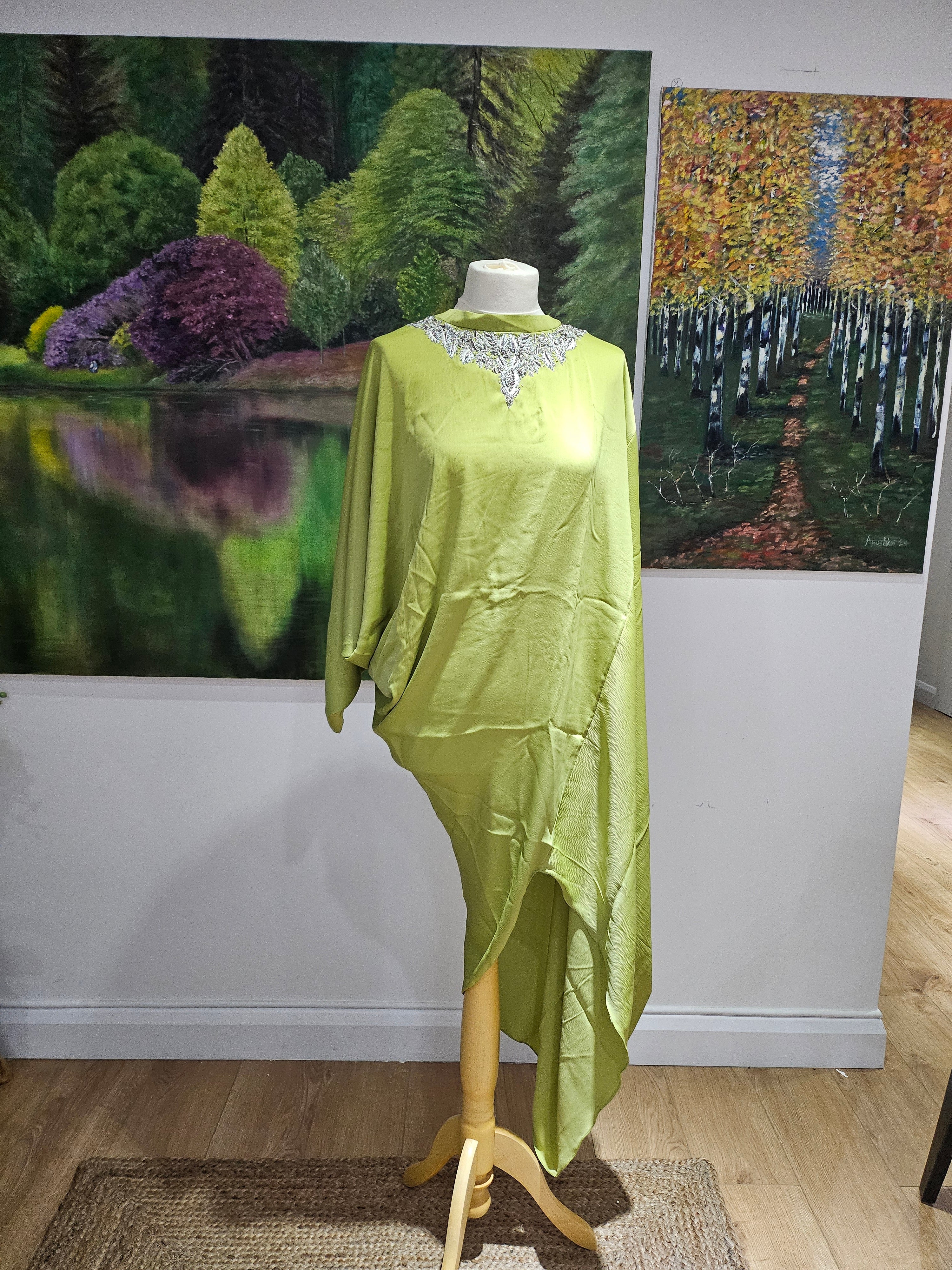 Embroidered drape tunic