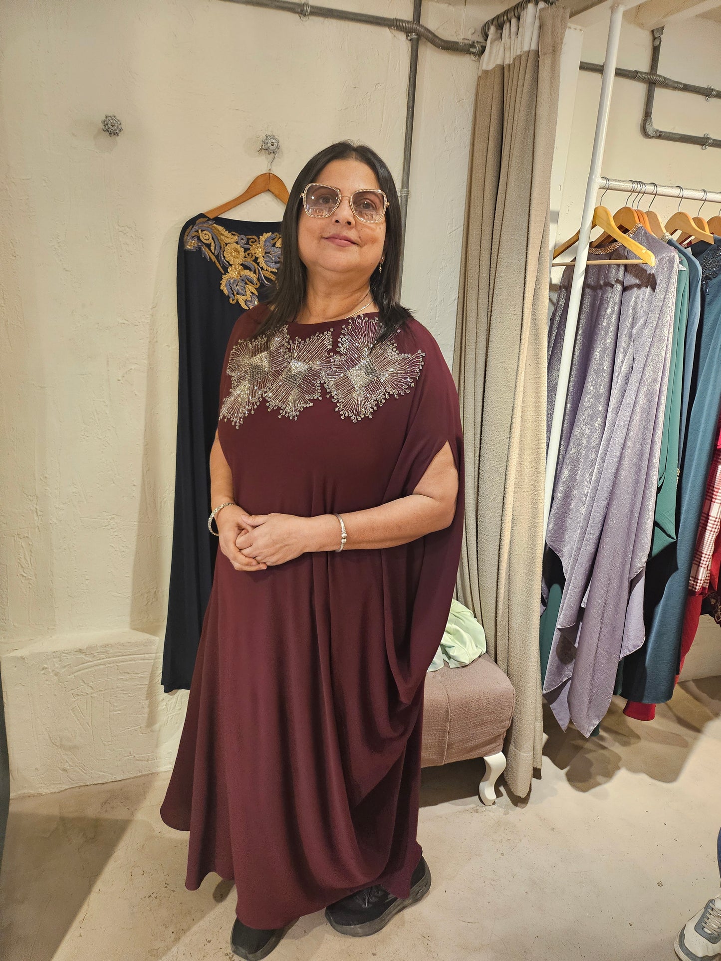 One sided drape dress