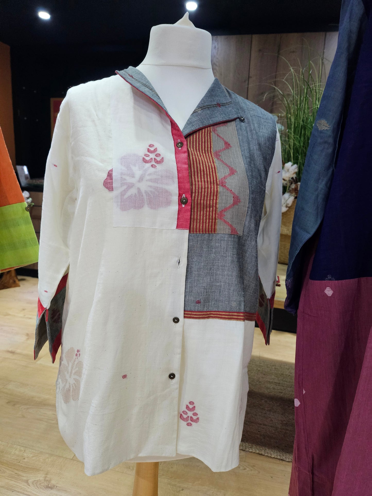 White patchwork shirt