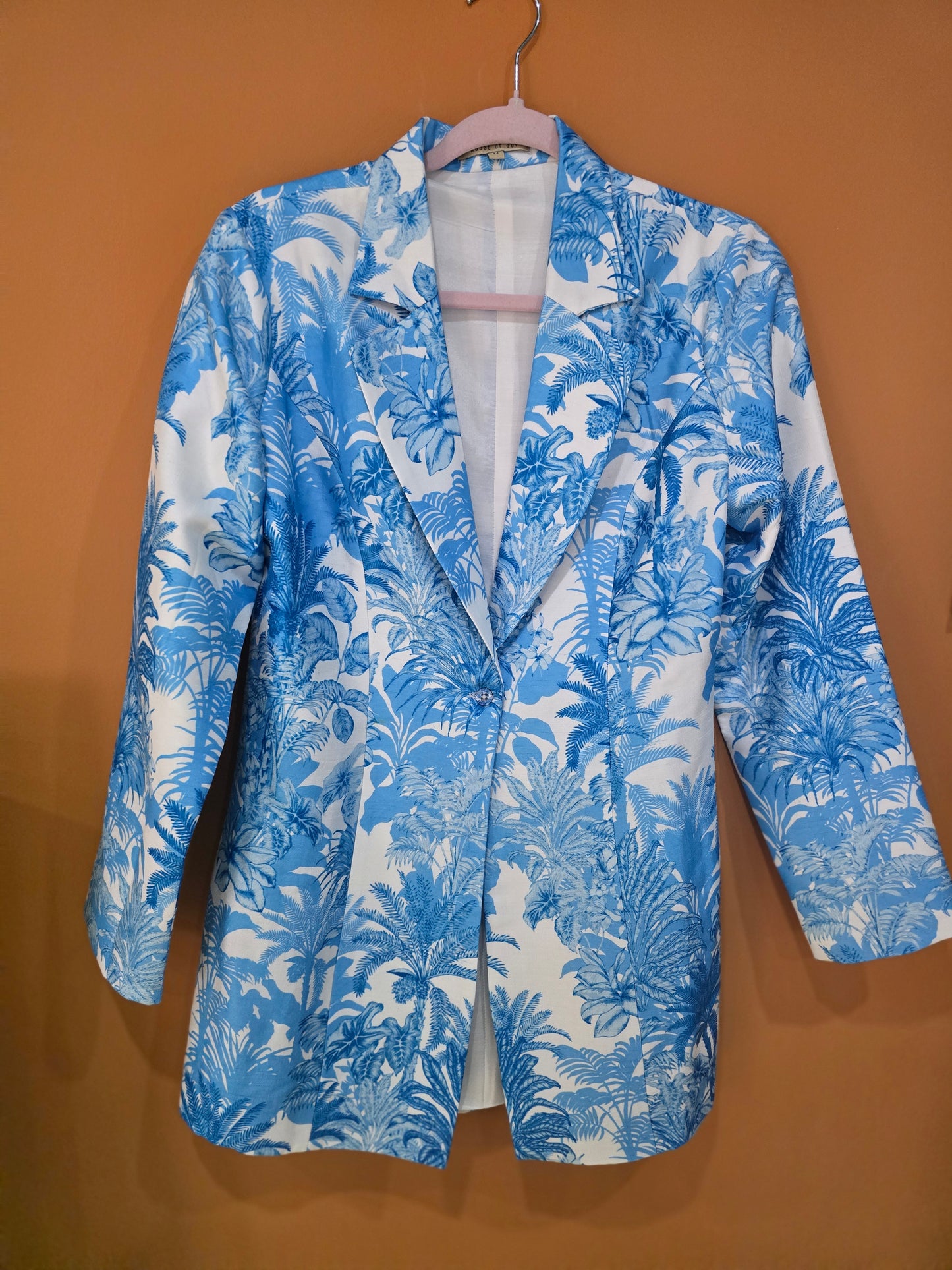 Blue silk blazer