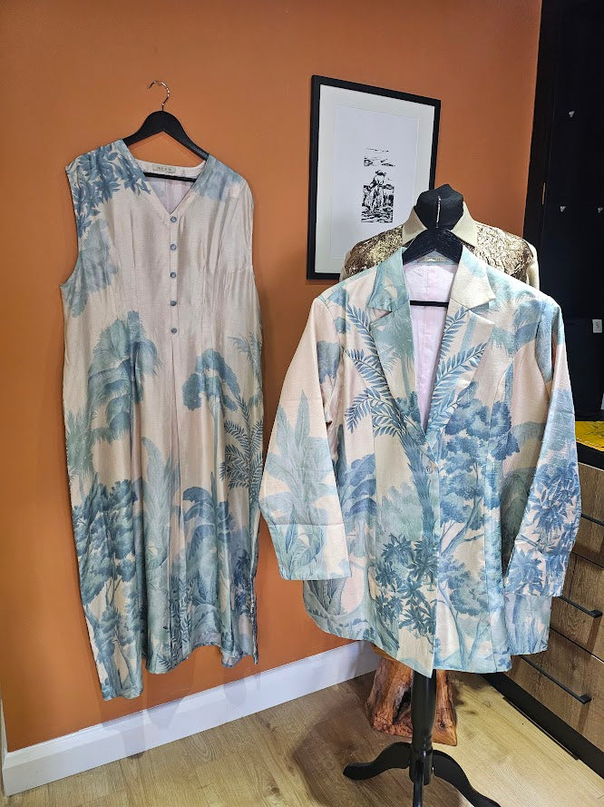 Mist Blue dress & blazer set