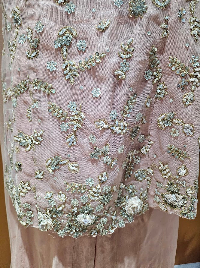 Pink one shoulder sharara set