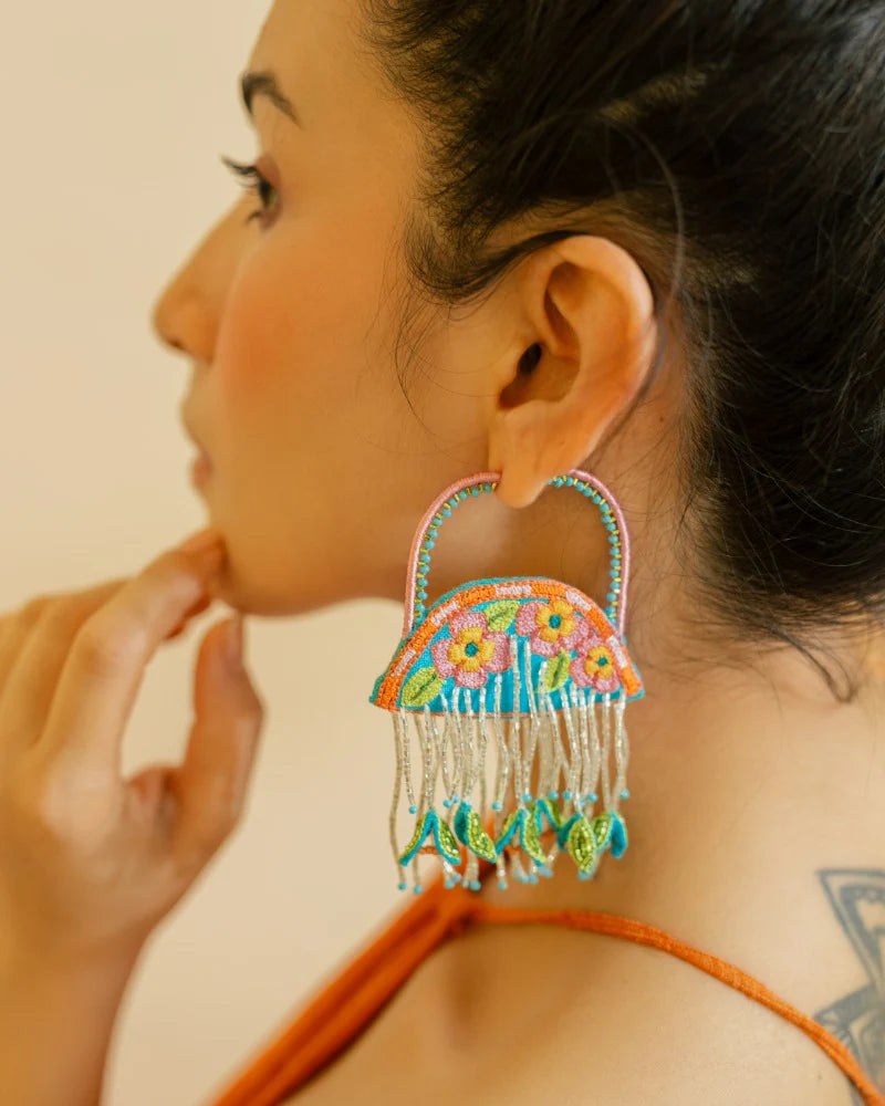Bali Jelly fish earrings blue
