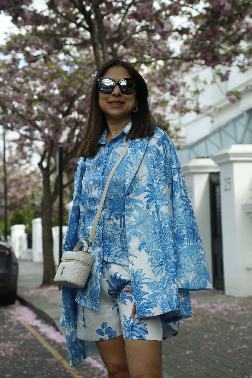 Blue silk blazer