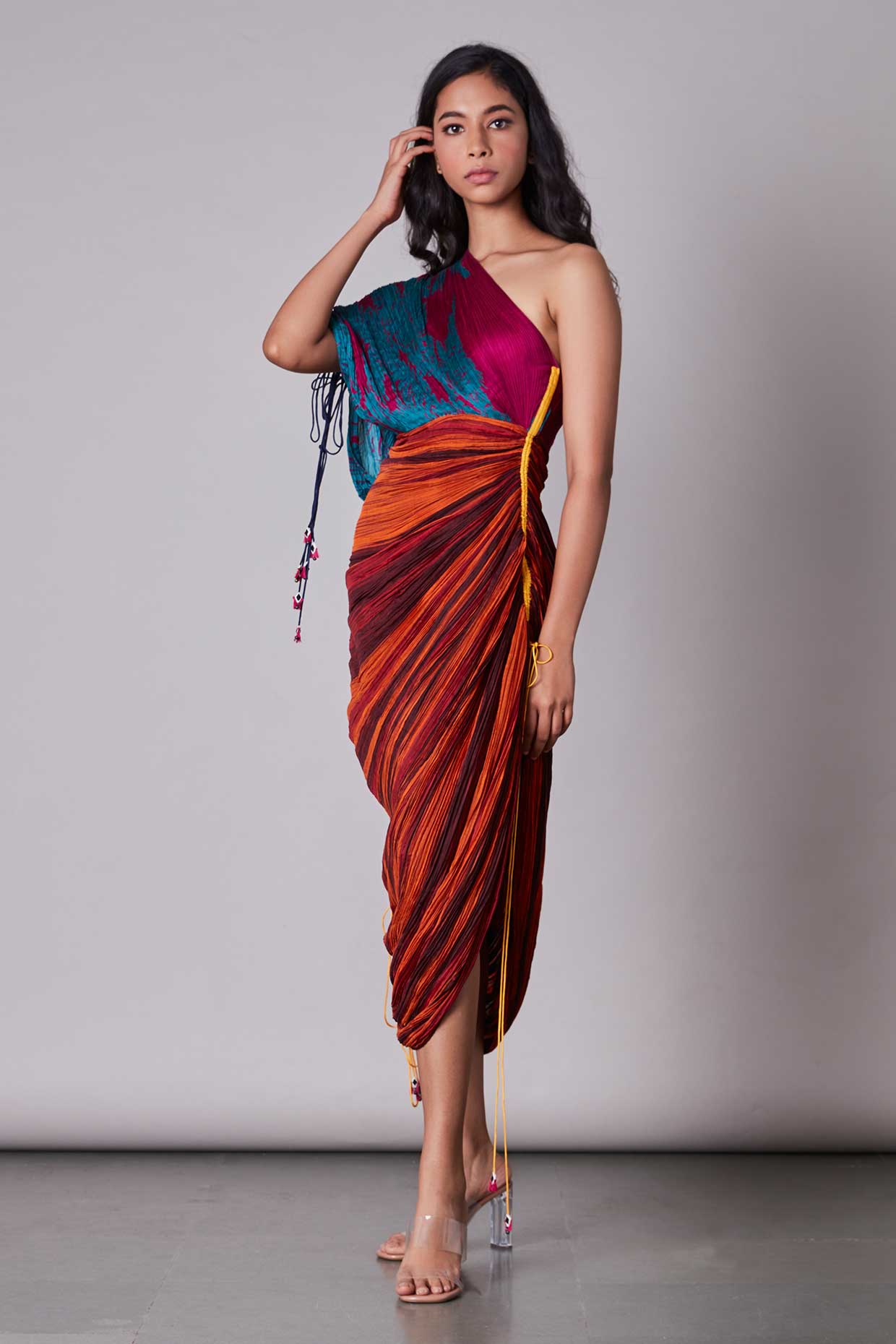 Brown multi dress