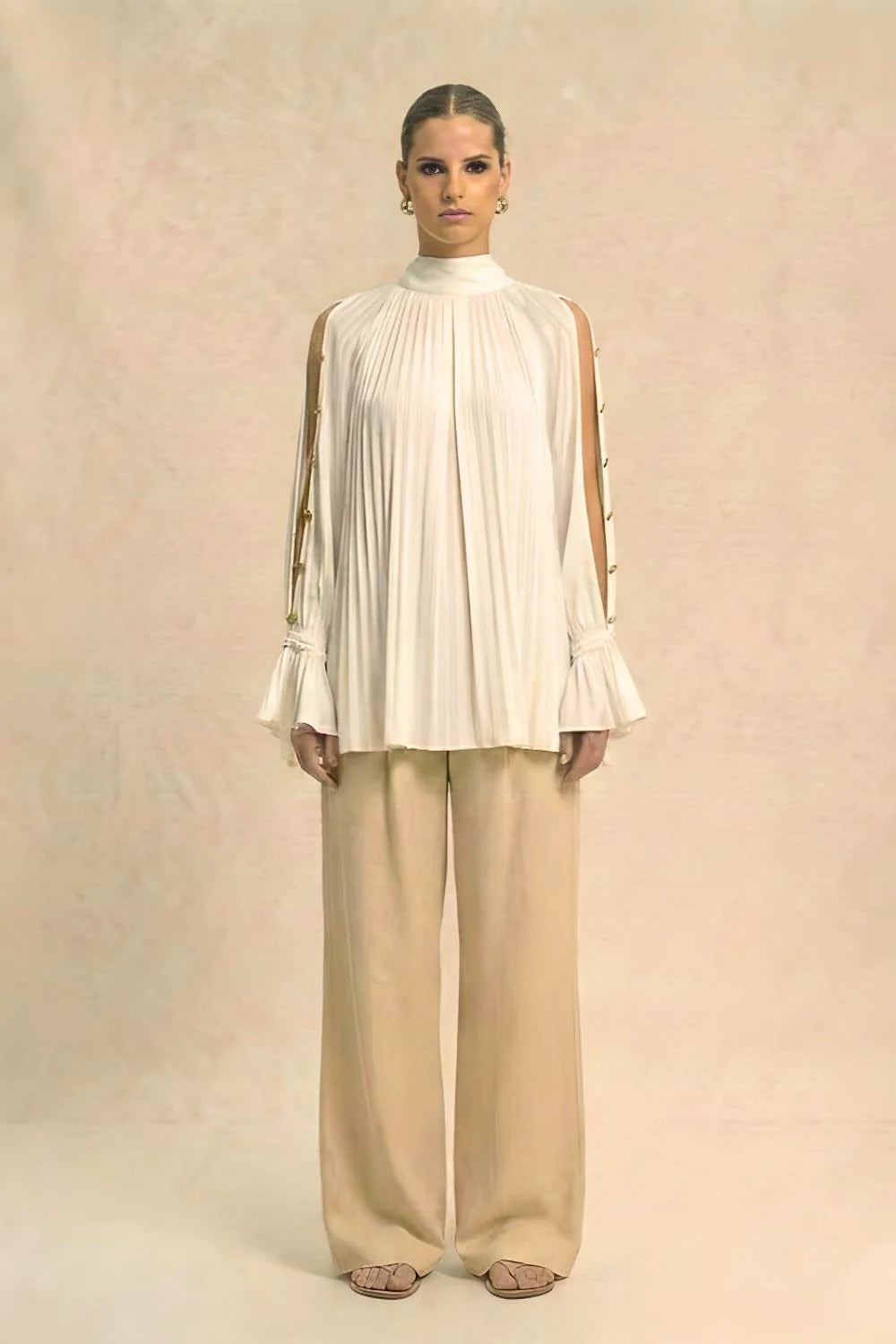 Silk shirts ivory halterneck blouse