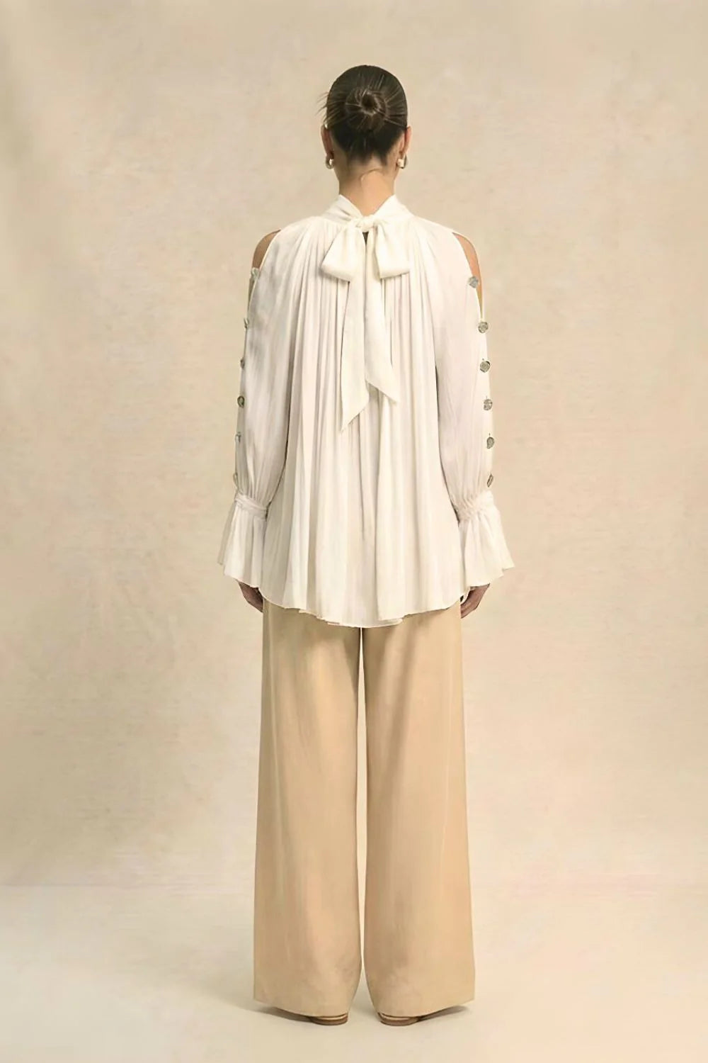 Silk shirts ivory halterneck blouse