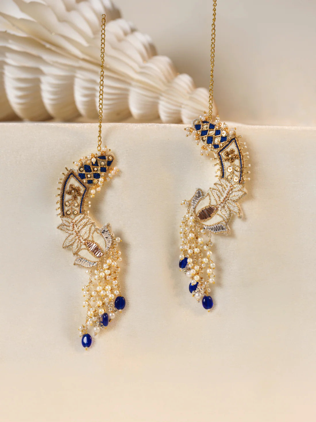 Lotus zardosi earring