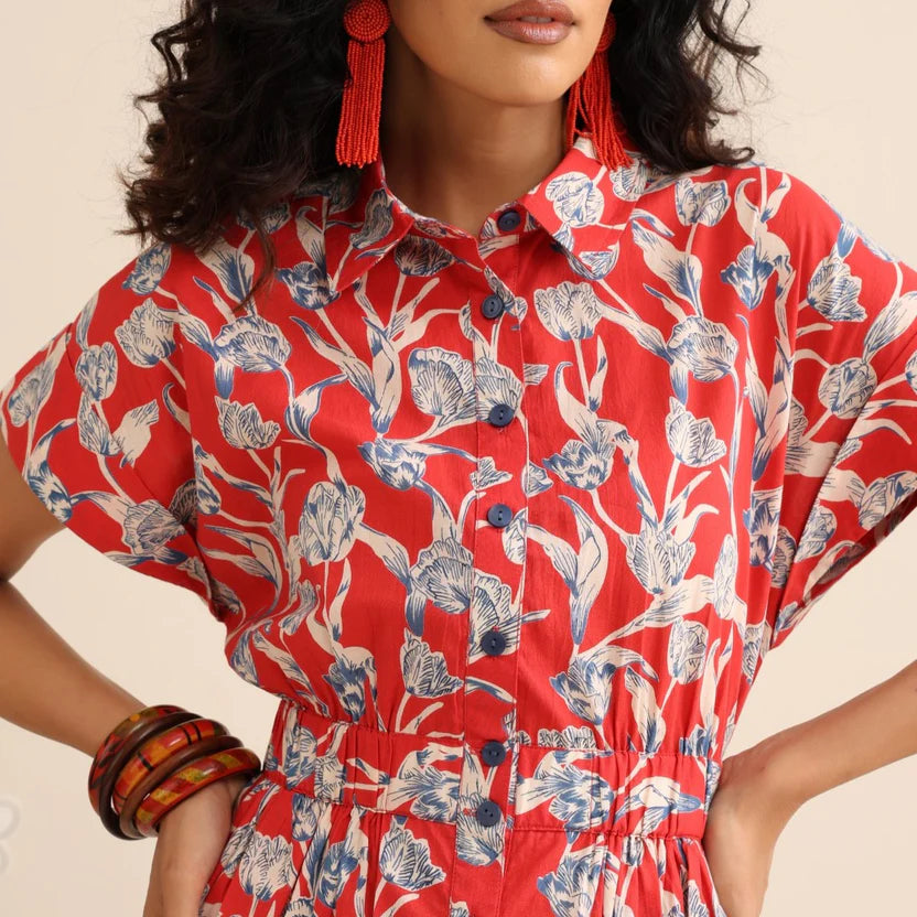 Crimson sky short dress