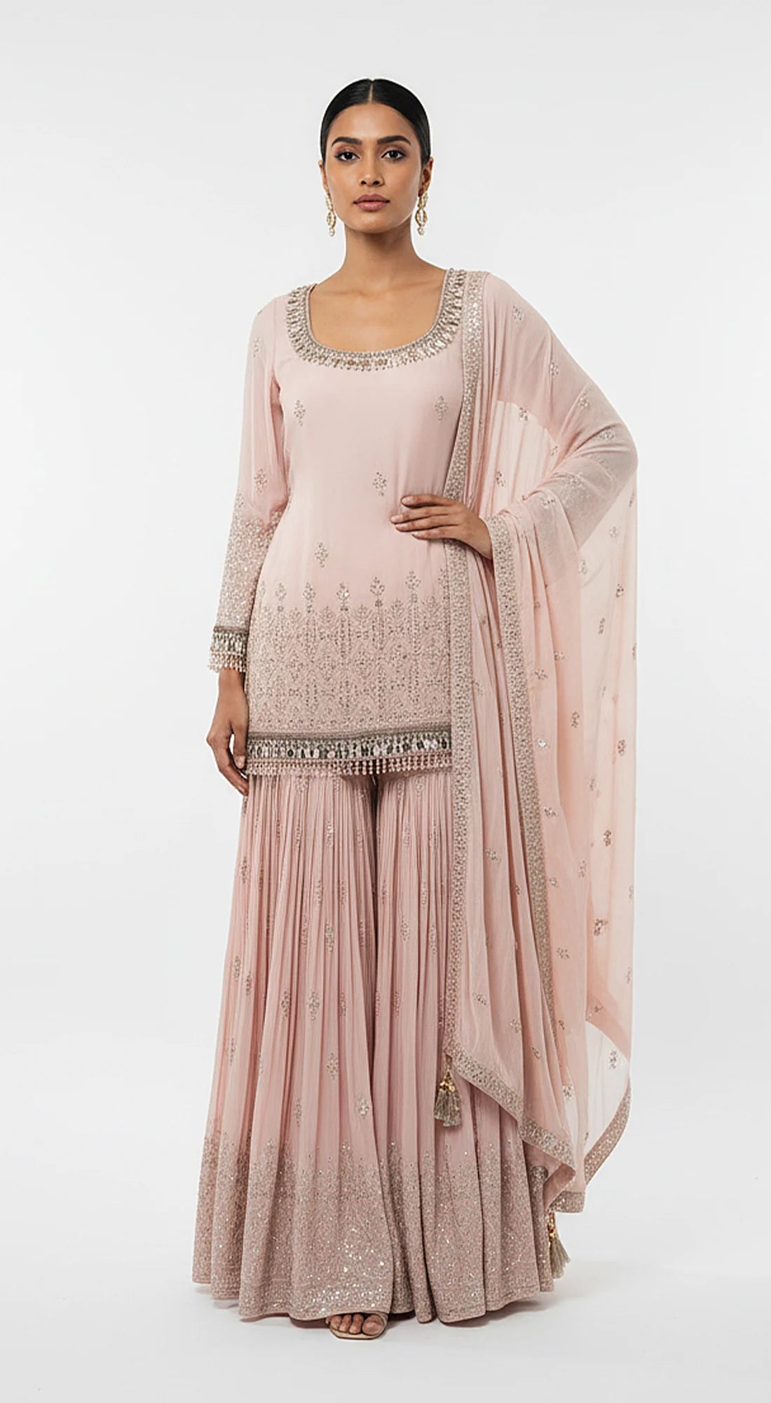 Blush dawn sharara set