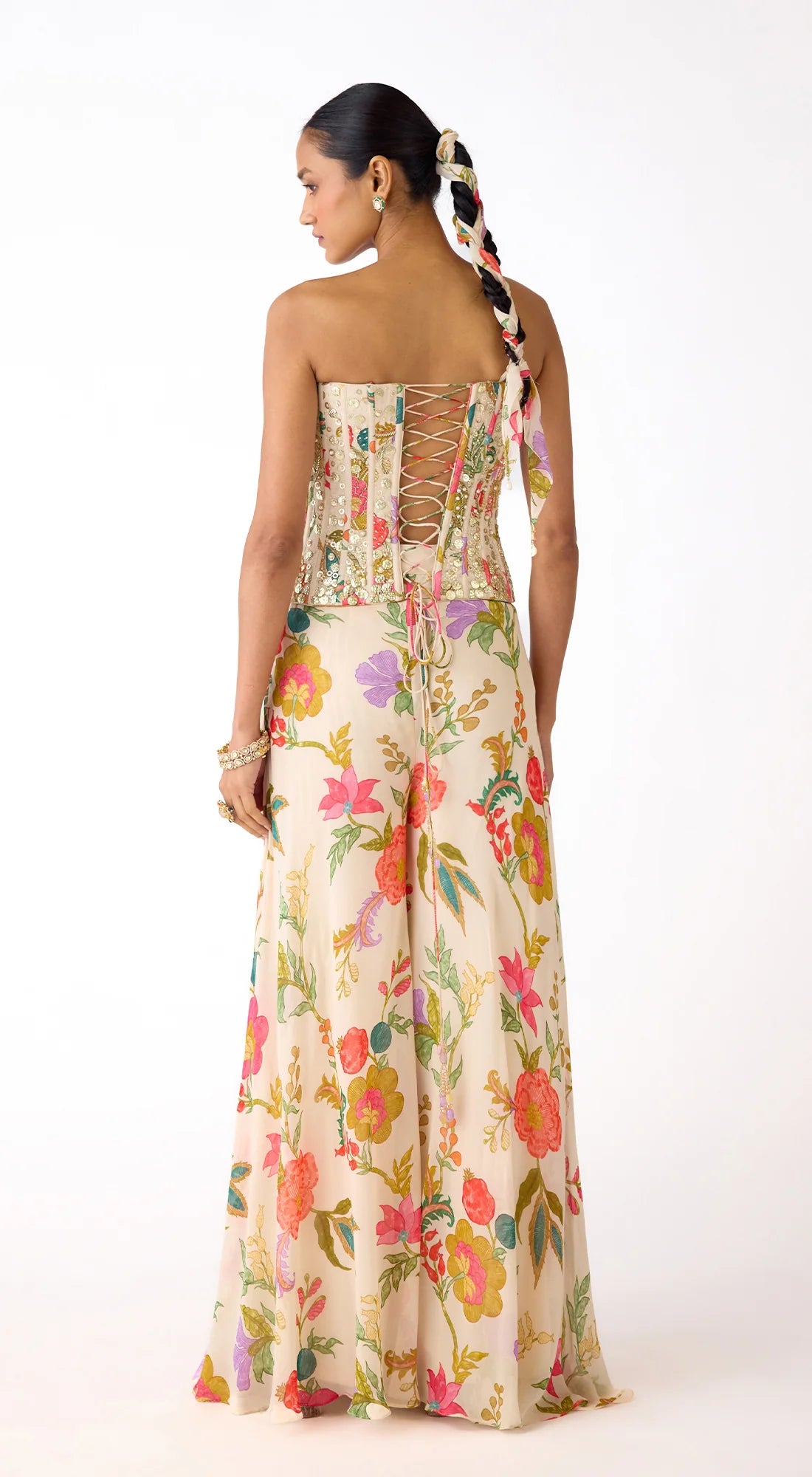 Blossom ivory corset set