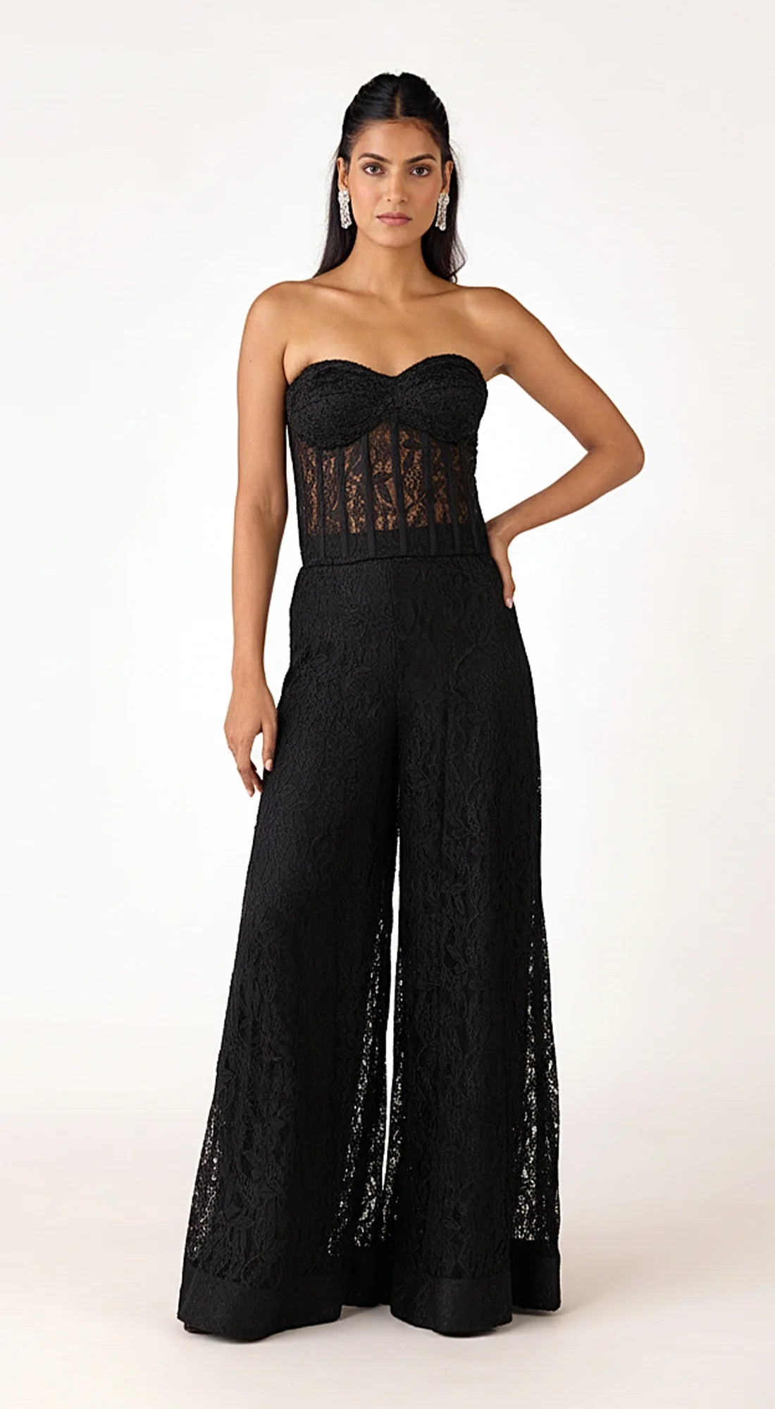 Black corset pant set