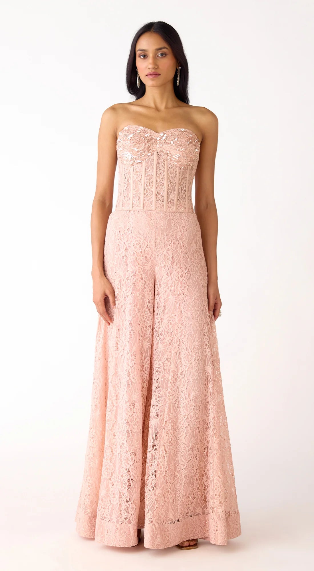 Peach corset pant set