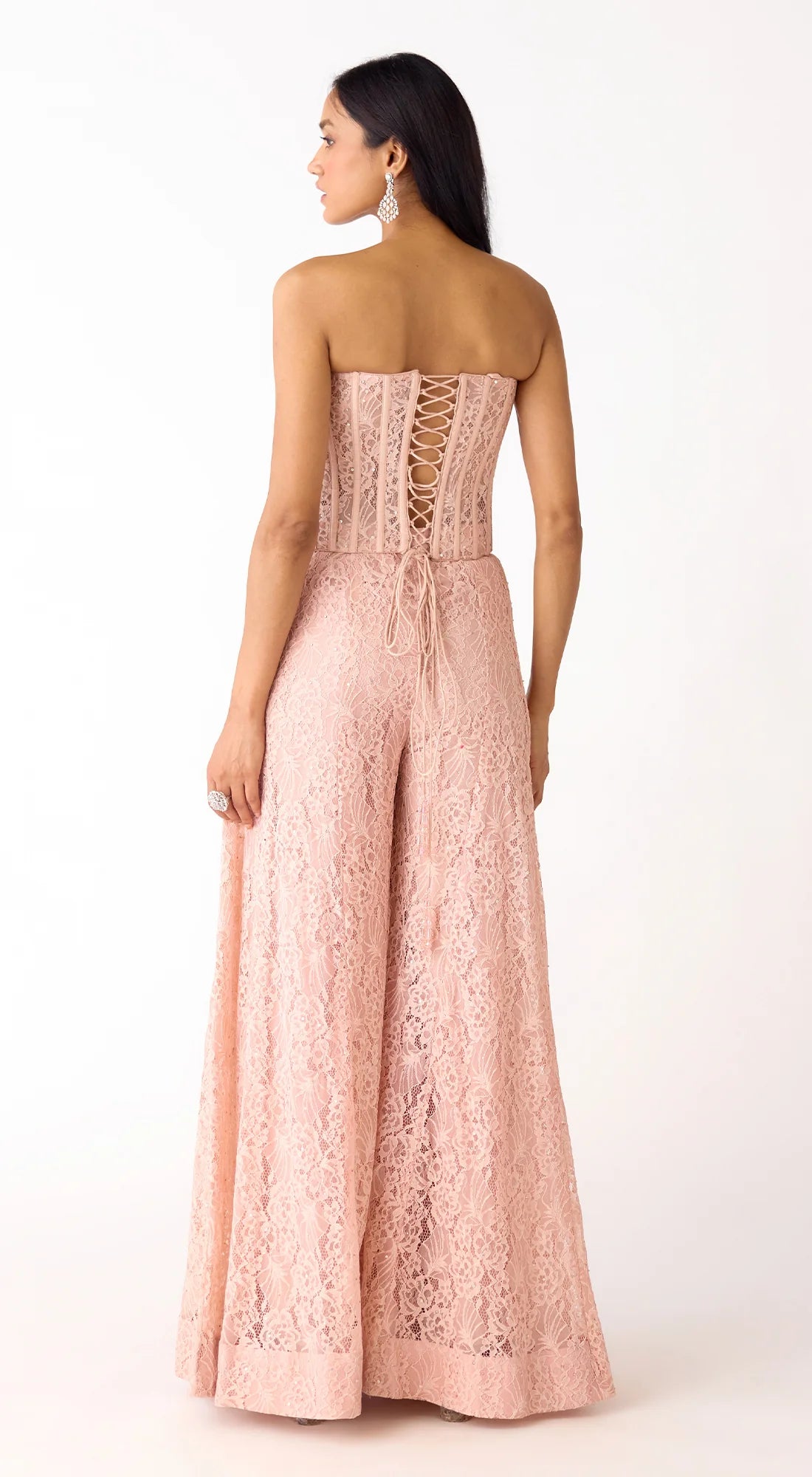 Peach corset pant set