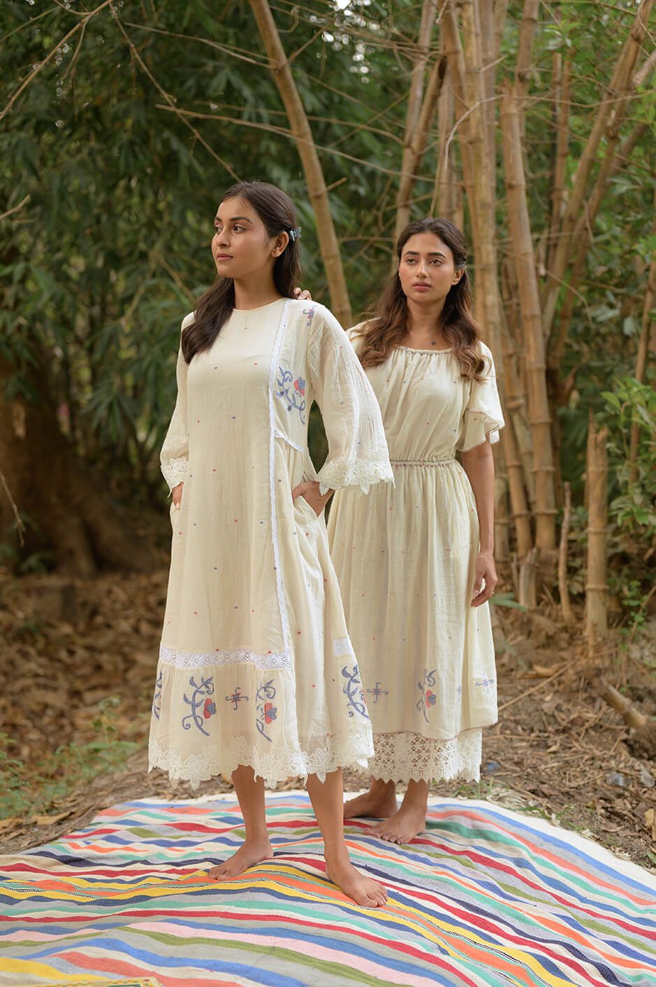 White delft dress