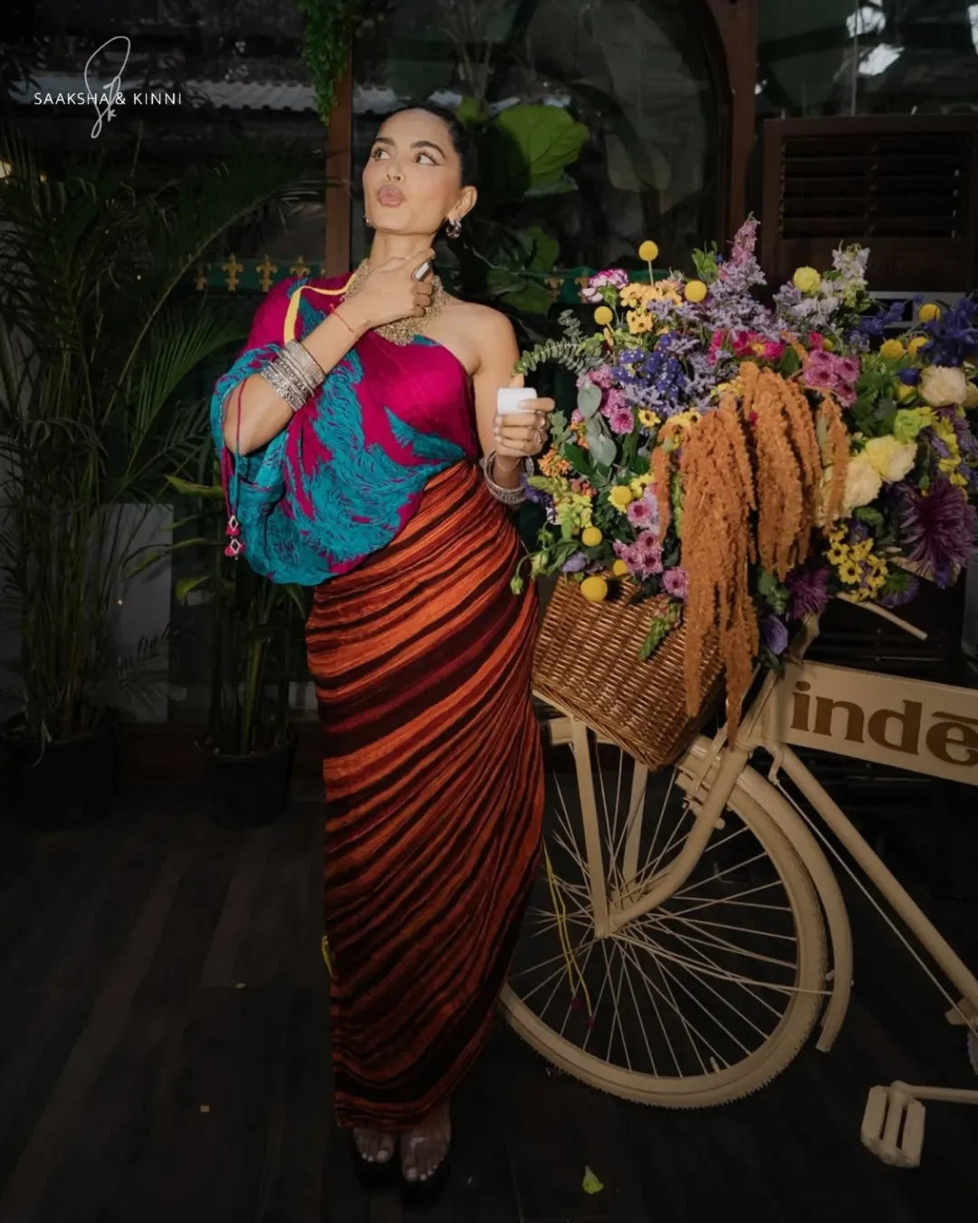 Brown multi dress