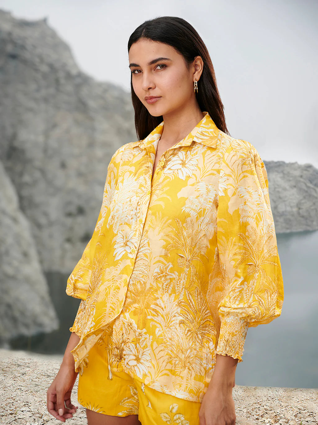 Yellow Kai Coord shorts set