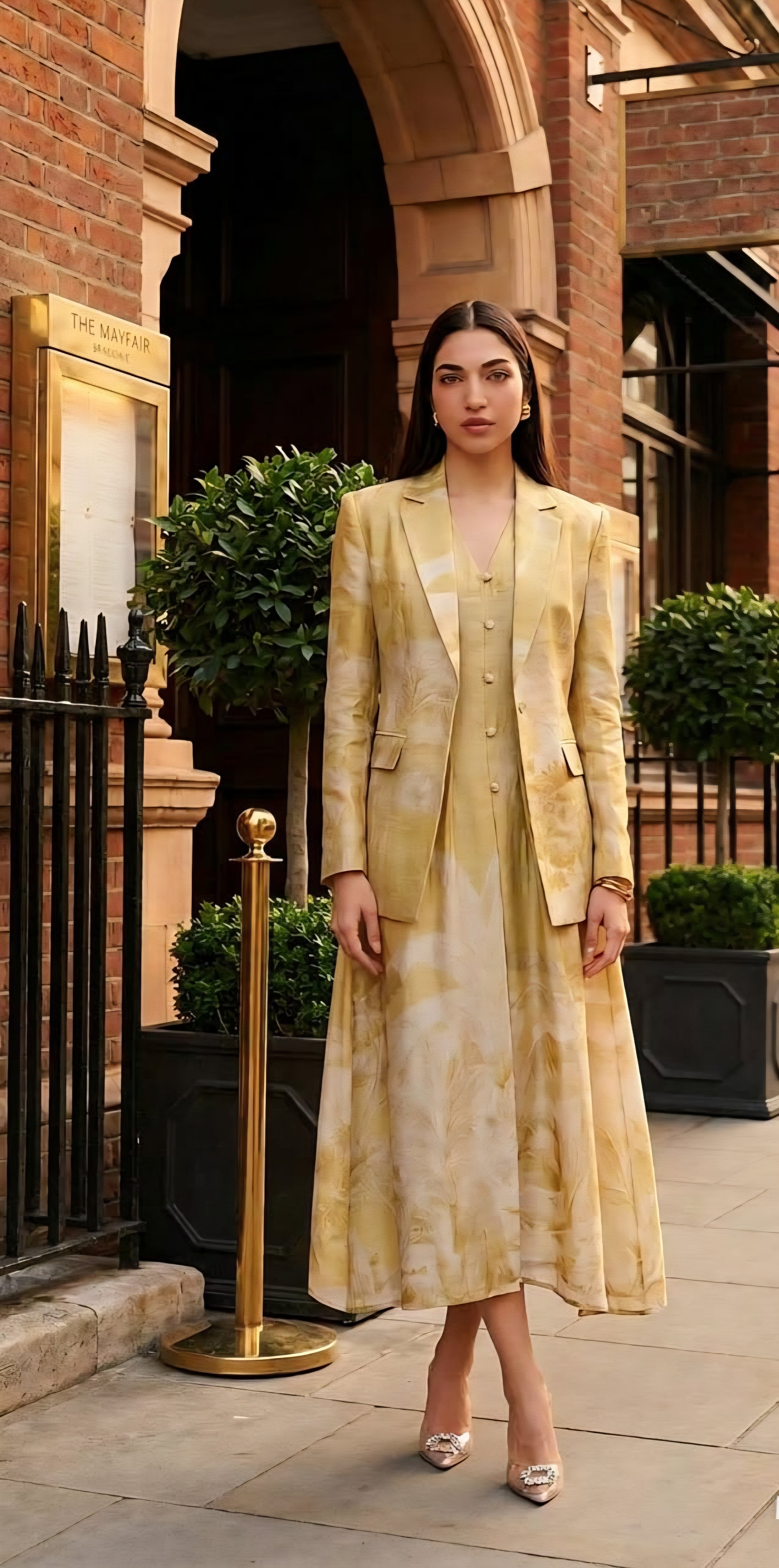Mist Olive dress & blazer set