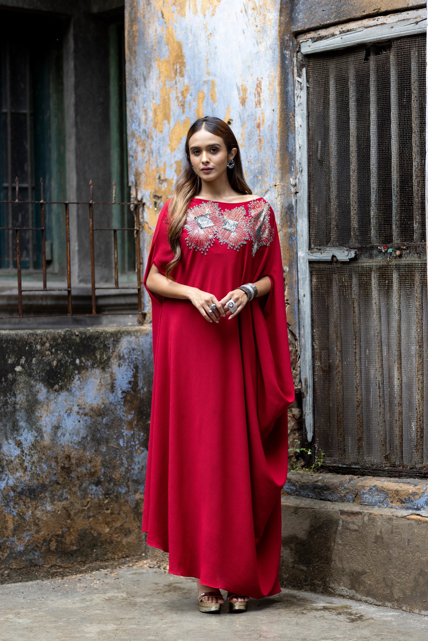 One sided drape dress