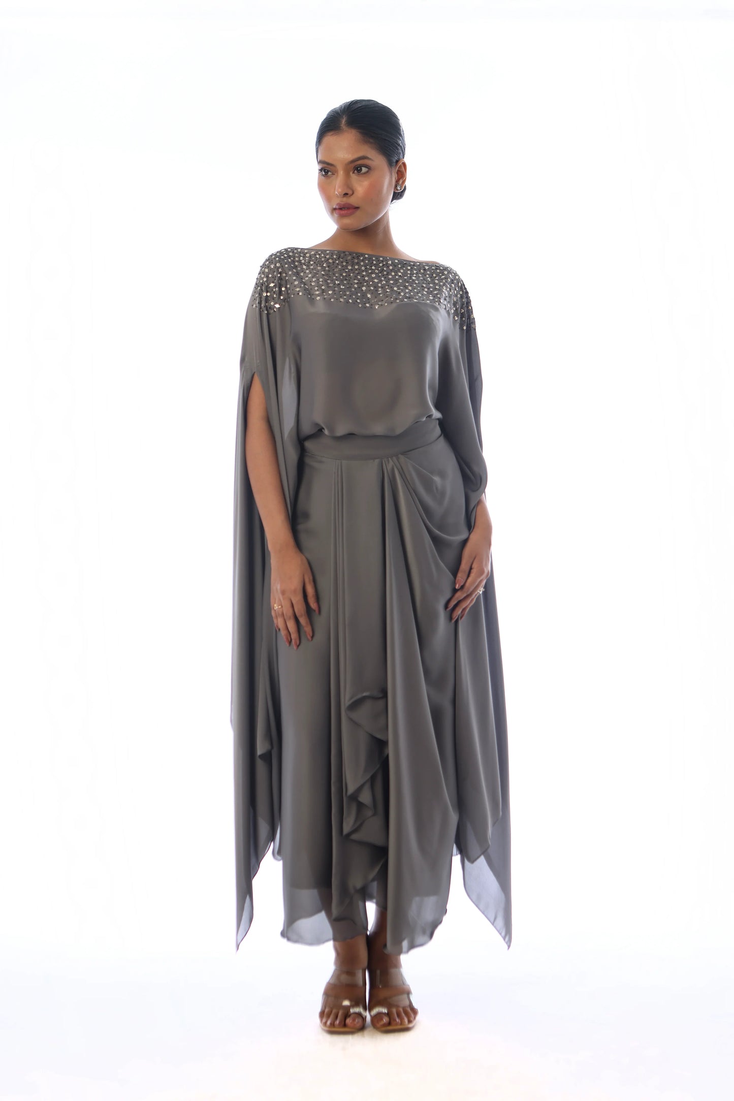 Embroidered cape set