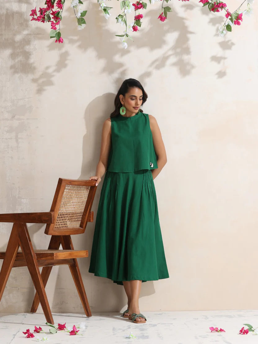 Safi green skirt set