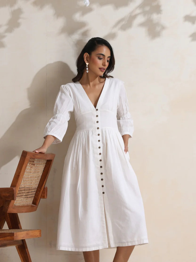 Dreamy white cotton dress
